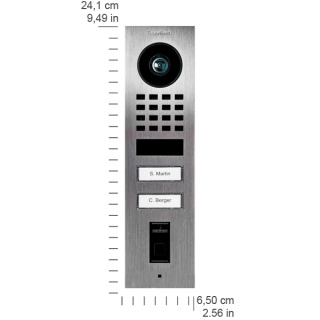 DoorBird IP Video Trstation D1101FV Fingerprint 50, 2 Ruftasten, Aufputz