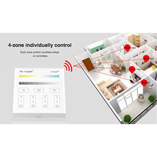 Mi-Light LED 4-Zonen Fernbedienungs-Panel WW+CW+CCT, 230V