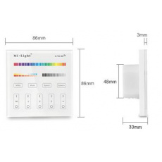 Mi-Light LED 4-Zonen Fernbedienungs-Panel RGB+RGBW+CCT, 230V